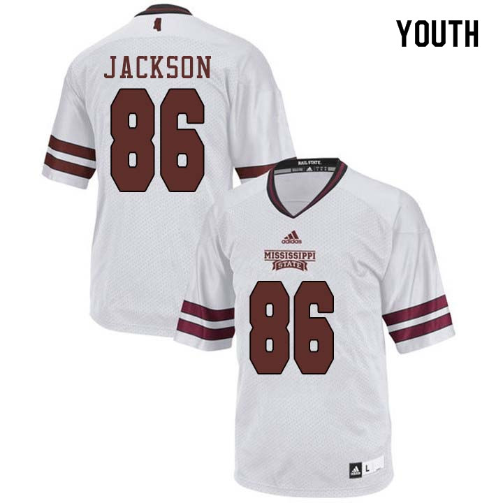 Youth #86 Jesse Jackson Mississippi State Bulldogs College Football Jerseys Sale-White